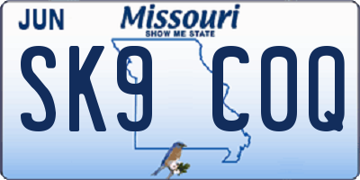 MO license plate SK9C0Q