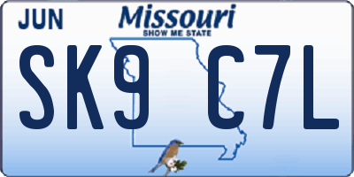 MO license plate SK9C7L