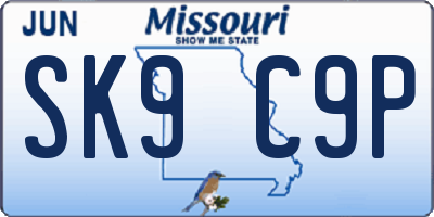 MO license plate SK9C9P