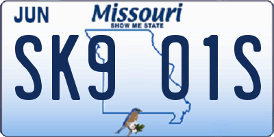 MO license plate SK9O1S