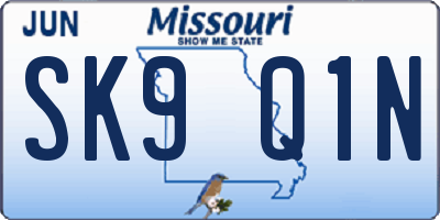 MO license plate SK9Q1N