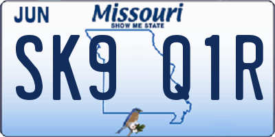 MO license plate SK9Q1R