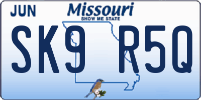 MO license plate SK9R5Q