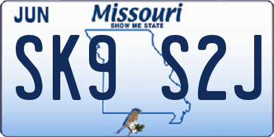 MO license plate SK9S2J