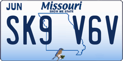 MO license plate SK9V6V