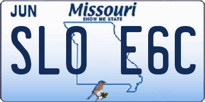 MO license plate SL0E6C
