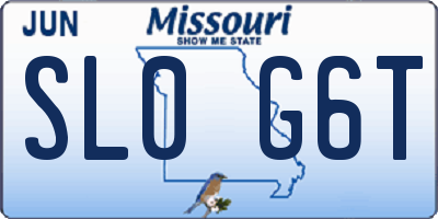 MO license plate SL0G6T