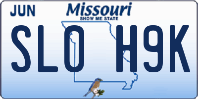 MO license plate SL0H9K