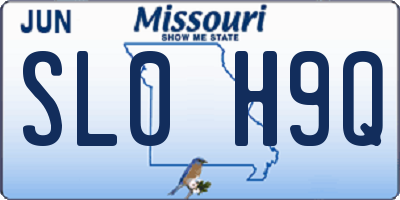 MO license plate SL0H9Q