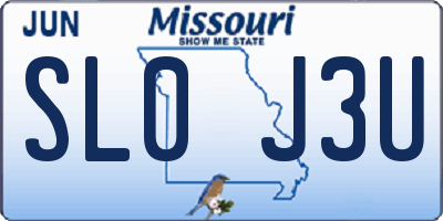 MO license plate SL0J3U