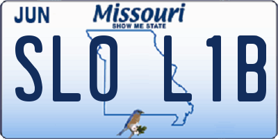 MO license plate SL0L1B