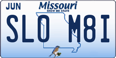 MO license plate SL0M8I