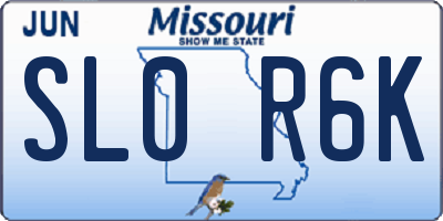 MO license plate SL0R6K