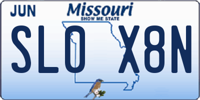 MO license plate SL0X8N
