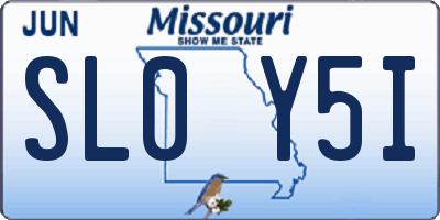MO license plate SL0Y5I