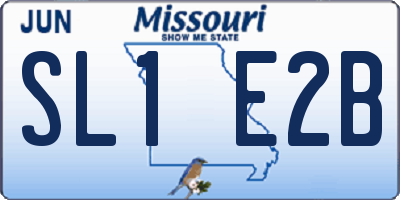 MO license plate SL1E2B