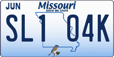 MO license plate SL1O4K