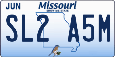 MO license plate SL2A5M