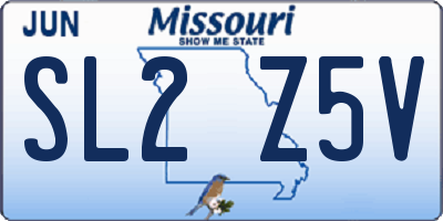 MO license plate SL2Z5V