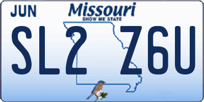 MO license plate SL2Z6U