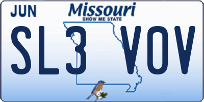 MO license plate SL3V0V