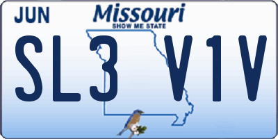 MO license plate SL3V1V