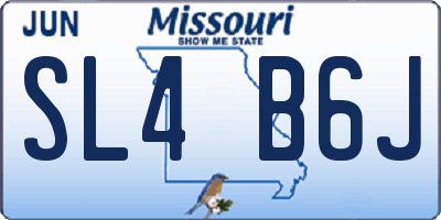 MO license plate SL4B6J