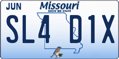 MO license plate SL4D1X