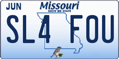 MO license plate SL4F0U