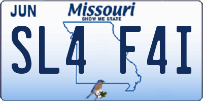 MO license plate SL4F4I