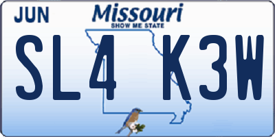 MO license plate SL4K3W