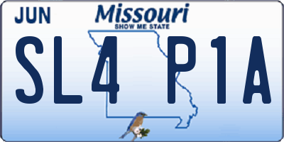 MO license plate SL4P1A