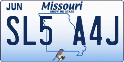 MO license plate SL5A4J