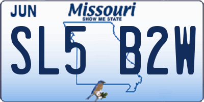 MO license plate SL5B2W