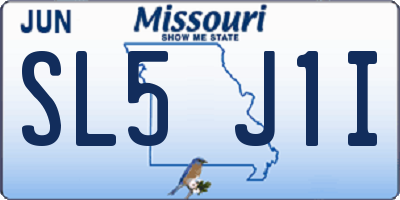 MO license plate SL5J1I