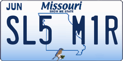 MO license plate SL5M1R
