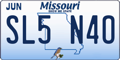 MO license plate SL5N4O