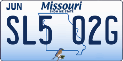 MO license plate SL5O2G