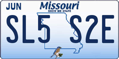 MO license plate SL5S2E