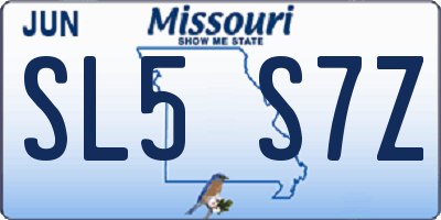 MO license plate SL5S7Z