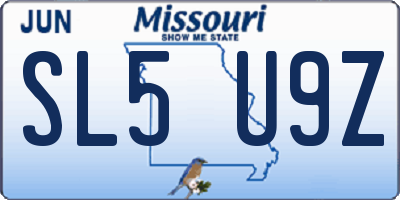 MO license plate SL5U9Z