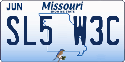 MO license plate SL5W3C