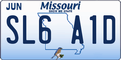 MO license plate SL6A1D