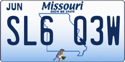 MO license plate SL6Q3W