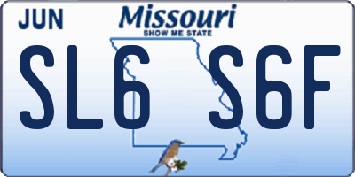 MO license plate SL6S6F