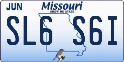 MO license plate SL6S6I
