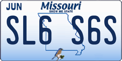 MO license plate SL6S6S