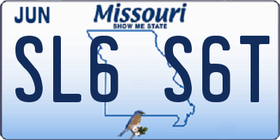 MO license plate SL6S6T