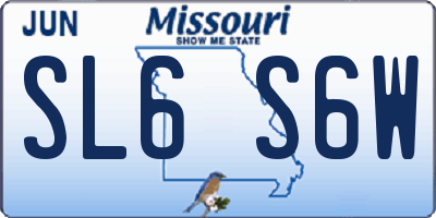 MO license plate SL6S6W