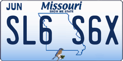 MO license plate SL6S6X